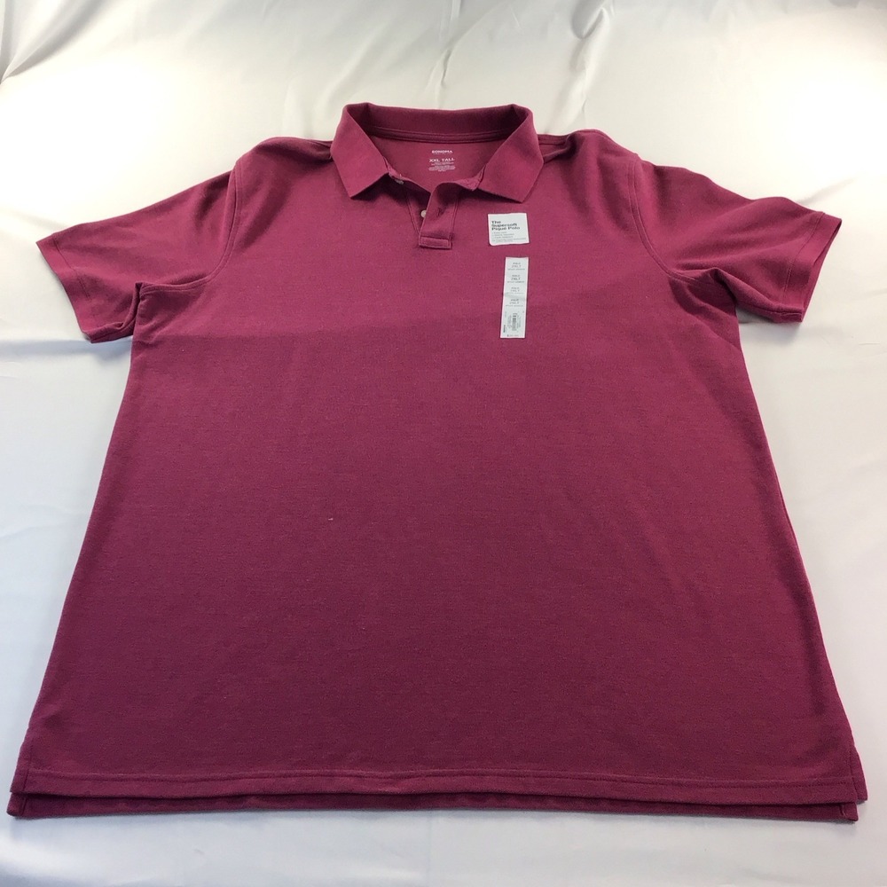Sonoma Super Soft Pique Polo Shirt 2XLT TALL Burgandy Golf Golfer Active Men